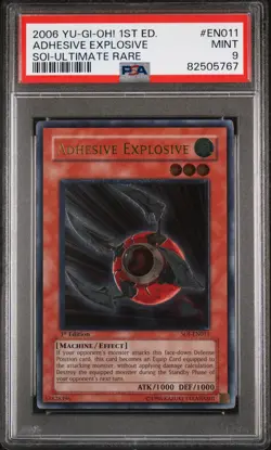 Adhesive Explosive Ultimate Rare SOI-EN011 PSA 9 Yugioh TCG - Image 1