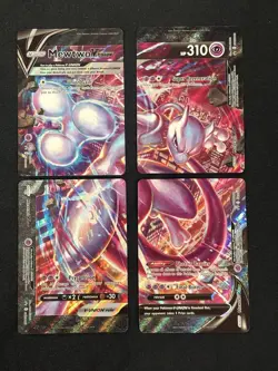 Mewtwo V-UNION Promo Holo 4 Card Lot V-UNION SWSH159-162 Pokemon Card - Image 1