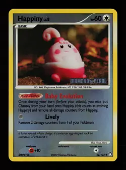 Happiny 52/123 Reverse Holo Mysterious Treasures Burger King Promo Pokemon Card - Image 1