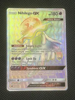 Nihilego GX 114/111 SM Crimson Invasion Secret Rare Ultra Beast Pokemon TCG Card - Image 1