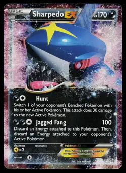 Pokemon Card Primal Clash Sharpedo EX 91/160 Rare EX Holo - Image 1