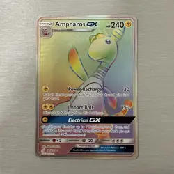 Ampharos GX Full Art Secret Rare Holo 185/181 SM-Team Up Pokemon Card - Image 1