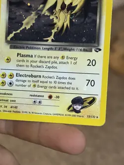 HOLOBLEED Rocket's Zapdos 15/132 Gym Challenge 2000 Holo Rare WOTC Pokemon Card - Image 4
