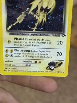 HOLOBLEED Rocket's Zapdos 15/132 Gym Challenge 2000 Holo Rare WOTC Pokemon Card - Image 5