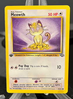 Pokemon 1st Edition MEOWTH 56/64 1999 WOTC Jungle - Image 1