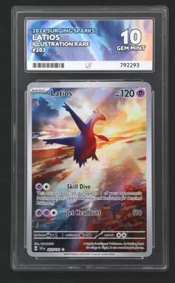 Latios IR 203 slab ACE 10 Gem Mint Surging Sparks matching label Pokemon TCG - Image 1