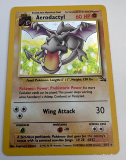 Aerodactyl Pokemon Card Holo 1/62 Fossil Set Rare Vintage 1999 Original LP/MP - Image 1
