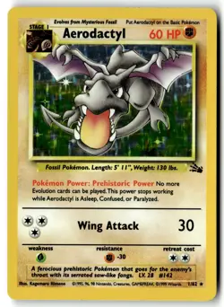 Pokemon Card Aerodactyl LP Fossil Holo Rare 1/62 - Image 1
