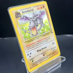 Aerodactyl Card 1/62 Rare Fossil Set Holo Pokemon Card Unlimited 1999 LP/NM - Image 2