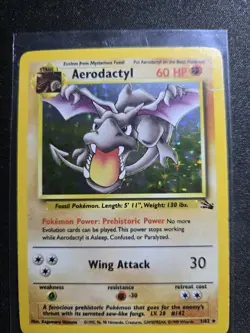 Aerodactyl 1/62 Fossil 1999 Holo Card WOTC Pokemon Fossil Set Vintage LP Card - Image 1