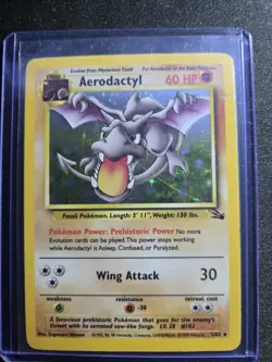 Aerodactyl 1/62 Fossil 1999 Holo Card WOTC Pokemon Fossil Set Vintage LP Card - Image 3