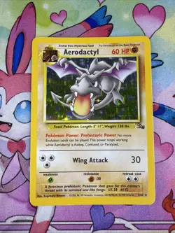Aerodactyl 1/62 Fossil Unlimited - Holo Rare - WOTC Pokemon Card LP + - Image 1