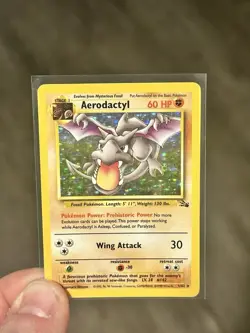 Pokemon TCG Aerodactyl Holo Card 1/62 Fossil, Vintage Rare, LP - Image 1