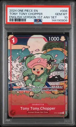 2024 ONE PIECE ENGLISH VERSION 1ST ANV SET #006 TONY TONY CHOPPER PSA 10 - Image 1