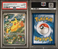 2024 POKEMON SVP EN-SV PROMO #088 PIKACHU PALDEA ADVENTURE CHEST PSA 10 - Image 3