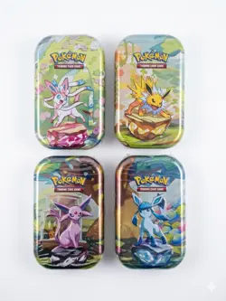 x4 Pokemon TCG Prismatic Evolutions Mini Tins Brand New Sealed - Image 1