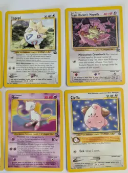 8 Vtg Pokemon Black Star Promo Cards Arcanine Cleffa Scizor Pikachu Mew Togepi - Image 3