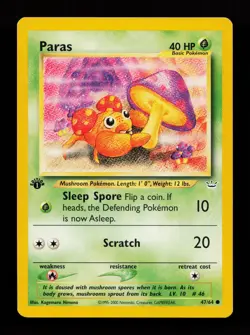 Paras 47/64 Common Neo Revelation 1st Edition Pokemon Card - Image 1