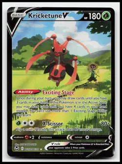 Kricketune V TG12/TG30 SWSH12: Silver Tempest Trainer Gallery Pokemon Card - Image 1
