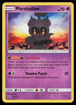 Marshadow 45/73 Holo Rare Shining Legends Pokemon Card - Image 1
