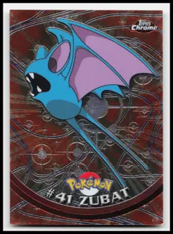Zubat #41 Red Logo Topps Chrome Holo Foil TV Animation Pokemon Card - Image 1