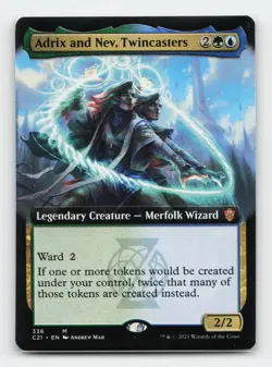 Adrix and Nev, Twincasters (Extended Art) Commander 2021 MTG Card - Image 1