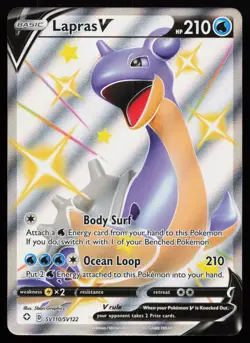 Lapras V SV110/SV122 Shiny Holo Rare Shining Fates: Shiny Vault Pokemon Card - Image 1