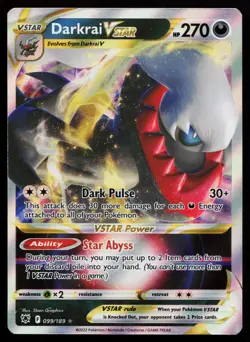 Darkrai VSTAR 099/189 Ultra Rare SWSH10: Astral Radiance Pokemon Card - Image 1