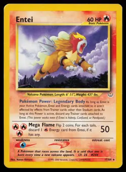 Entei 17/64 Rare Neo Revelation Pokemon Card - Image 1