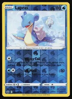 Lapras 029/198 SWSH06: Chilling Reign Reverse Holo Pokemon Card - Image 1
