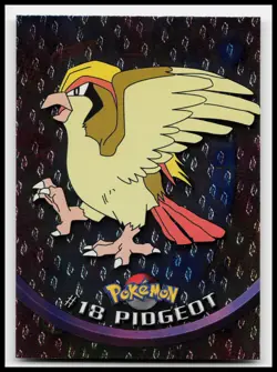 Pidgeot #18 Flames Black Logo Topps Holo Foil TV Animation Pokemon Card - Image 1