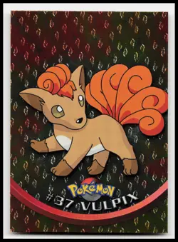 Vulpix #37 Flames Black Logo Topps Holo Foil TV Animation Pokemon Card - Image 1