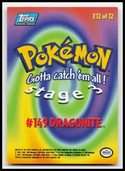Dragonite #149 E12 of 12 Blue Logo Topps Non Holo Trading Cards Pokemon Card - Image 2