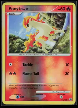 Ponyta 94/130 Common Diamond and Pearl Reverse Holo Pokemon Card - Image 1