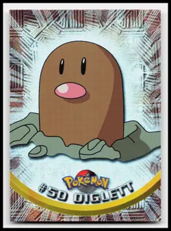 Diglet #50 Blue Logo Topps Holo Foil TV Animation Pokemon Card - Image 1