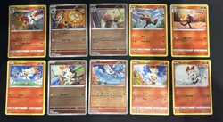 Pokemon TCG Scorbunny, Raboot, & Cinderace Lot: 10 Card Collection Set - Image 1