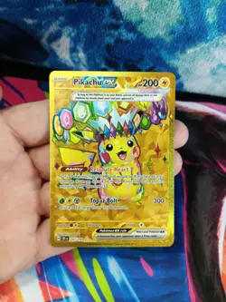 Pokemon TCG SV08 Surging Sparks Pikachu EX Hyper Rare Gold Holo Card 247/191 NM - Image 2