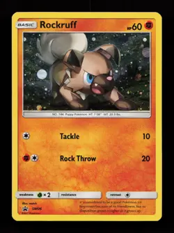 Rockruff SM06 Promo SM Promos Cosmic Holo Pokemon Card - Image 1