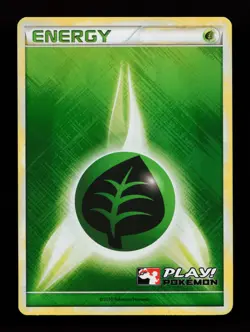Grass Energy (2010 Play! Pokemon) Promo League Crosshatch Stamped Pokemon Card - Image 1