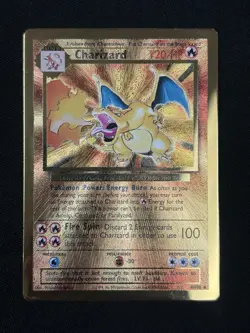 Charizard 4/102 Gold Metal Promo Celebrations UPC Pokemon Card - Image 1
