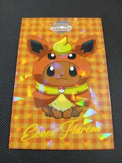 Pokemon Let's Go Eevee Database Peru Flareon Eevee Flannel Poncho US Seller - Image 1
