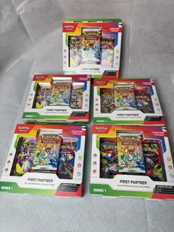 Pokemon TCG First Partner Illustration Collection Series 1 X5 New & Sealed - Image 1