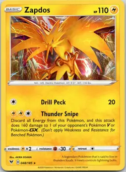 Zapdos 048/185 Holo Vivid Voltage Pokemon Holo Near Mint - Image 1