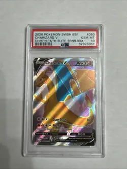 Pokemon Charizard V #SWSH50 - Sword & Shield Champions Path ETB Promo PSA 10 - Image 1