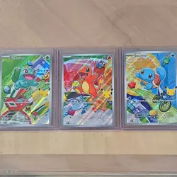 Pokemon Starter Trio Bulbasaur Charmander Squirtle Illustration Rare Set NM - Image 1