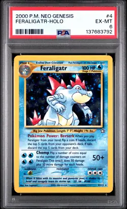 2000 POKEMON NEO GENESIS #4 FERALIGATR-HOLO PSA 6 - Image 1