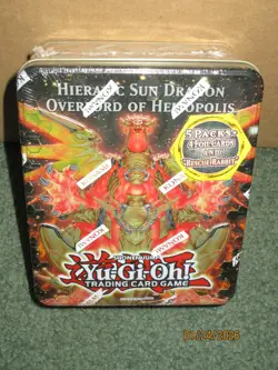 Yugioh 2012 Tin Hieratic Sun Dragon Overlord Of Heliopolis +packs Factory Sealed - Image 1