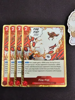 4x OP15-020 Fire Fist R Playset -One Piece TCG- Adventure on Kami's Island Eng - Image 1