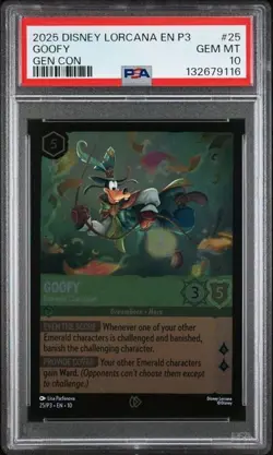 DISNEY LORCANA EN P3-PROMO #25 GOOFY GEN CON PSA 10 - Image 1