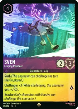 Cold Foil SVEN LEAPING REINDEER 1x Rare Disney Lorcana NM - Image 1